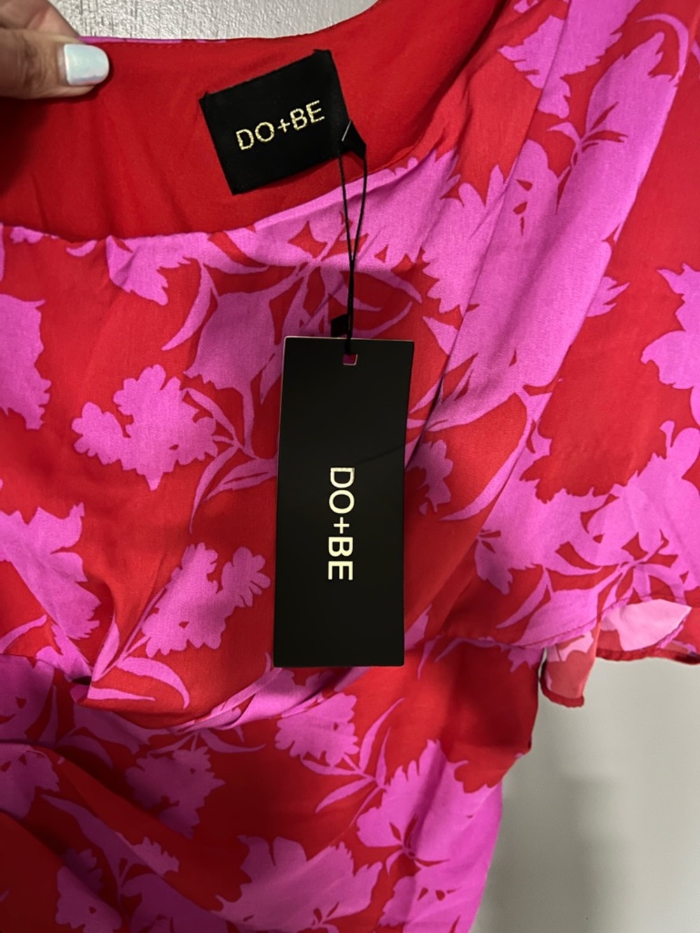 DO+BE One-Shoulder Pink Floral Midi Dress - Picture 4 of 4